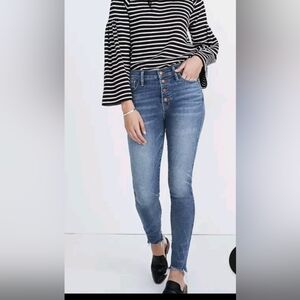 Ladies Madewell High-Rise Skinny Jeans Button-Fly Edition SZ 26 Med Wash